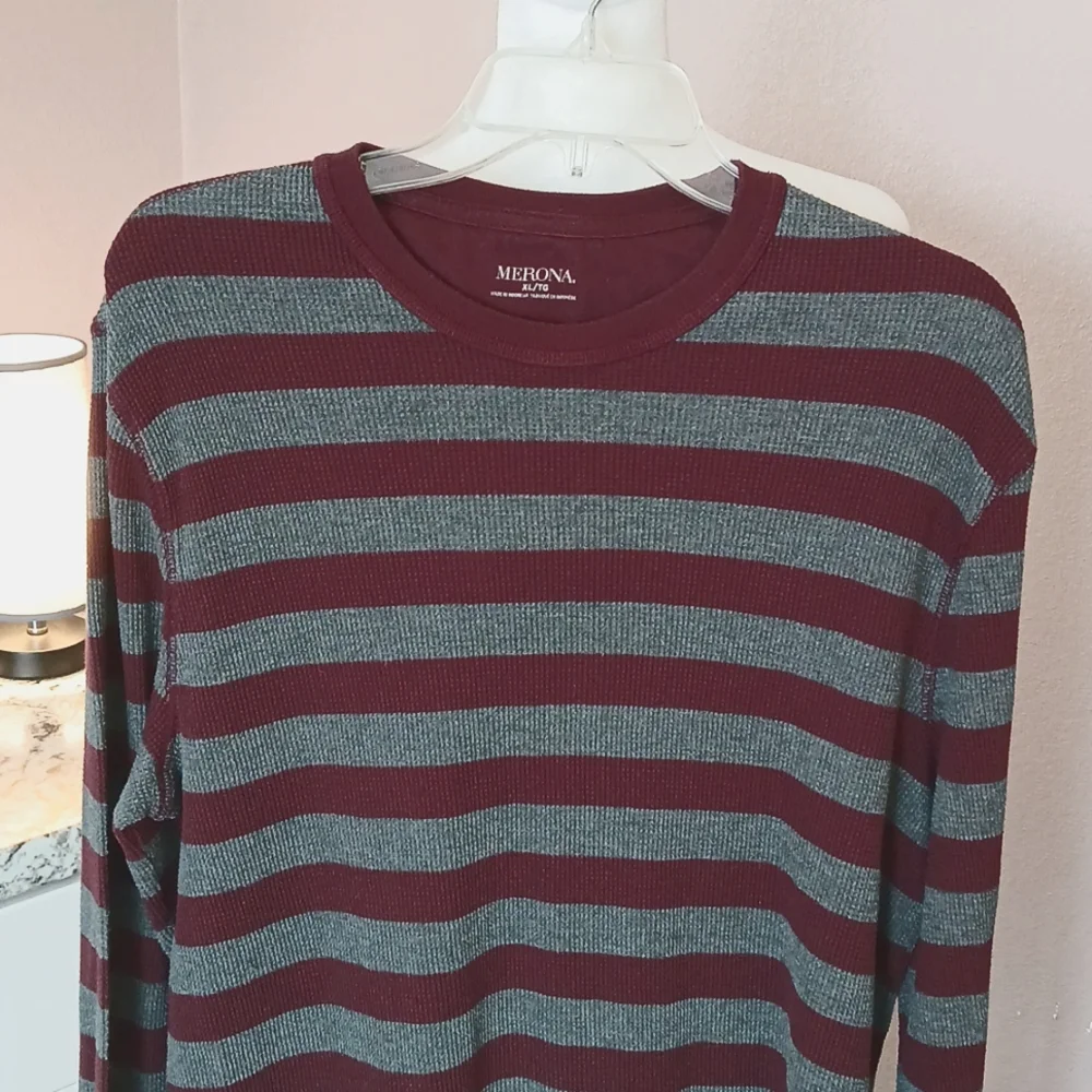 Merona men's striped thermal size XL - Picture 3 of 9